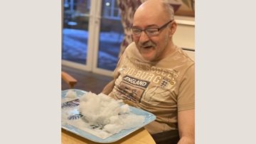 Residents enjoy the snow at Nottingham care home